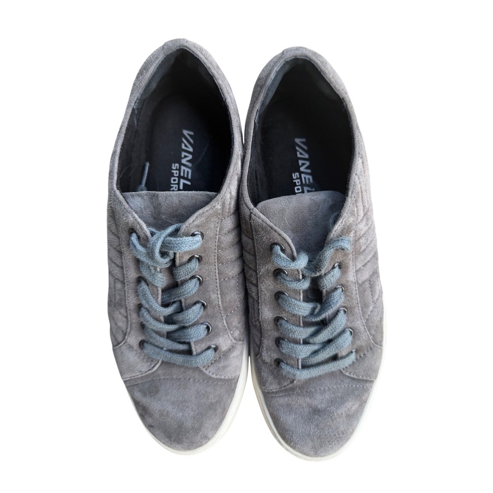 Vaneli Sport Sneakers Womens 6 Grey Suede Quilted Low Top Lace Up Excellent - Picture 5 of 7